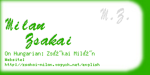 milan zsakai business card